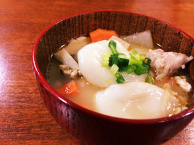 白玉粉で楽々♫ すいとん入り けんちん汁